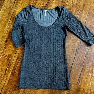 Deep grey scoop neck dress / tunic top.